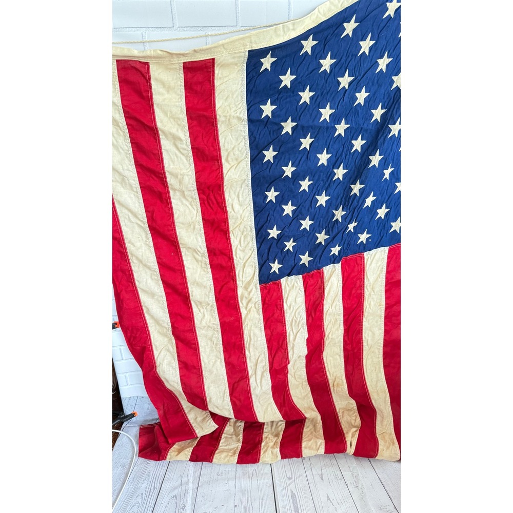 Vintage Pioneer Grade Spring City PA 50 Star American Flag 3x5 Cotton Americana